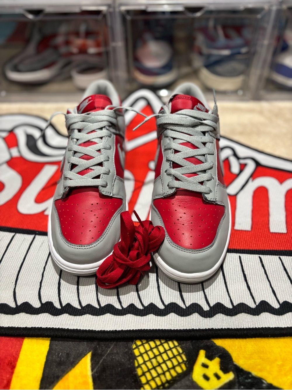 Nike Dunk Low OS CO.JP Reverse Ultraman Varsity Red Silver 9.5 men’s worn 3 time